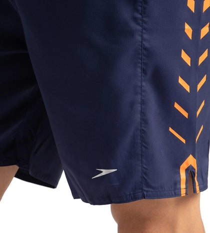 Men's Xpress Lite Sports Printed' Watershorts - Navy & Pure Orange