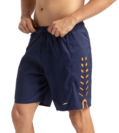 Men's Xpress Lite Sports Printed' Watershorts - Navy & Pure Orange