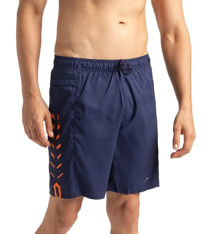 Men's Xpress Lite Sports Printed' Watershorts - Navy & Pure Orange