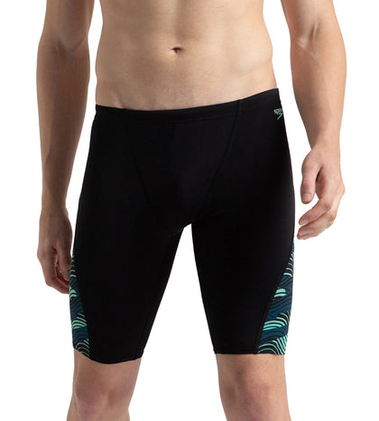 Men's Endurance+ High Tide Digital Print V-Cut Jammer - Black, Dark Teal & Arctic Glass