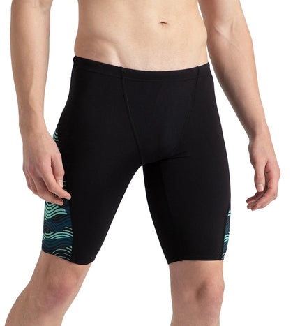 Men's Endurance+ High Tide Digital Print V-Cut Jammer - Black, Dark Teal & Arctic Glass