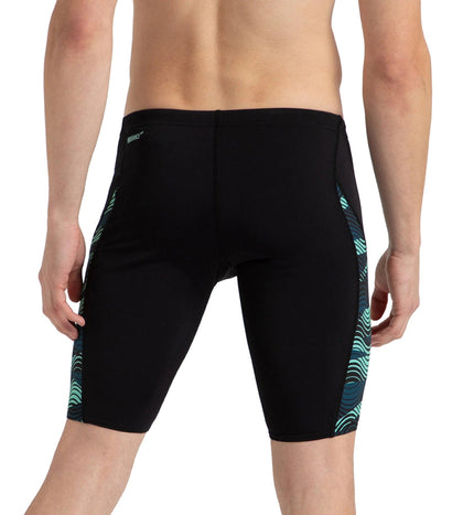 Men's Endurance+ High Tide Digital Print V-Cut Jammer - Black, Dark Teal & Arctic Glass