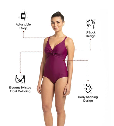 Women's Endurance 10 Brigitte One Piece Swimwear - Deep Plum