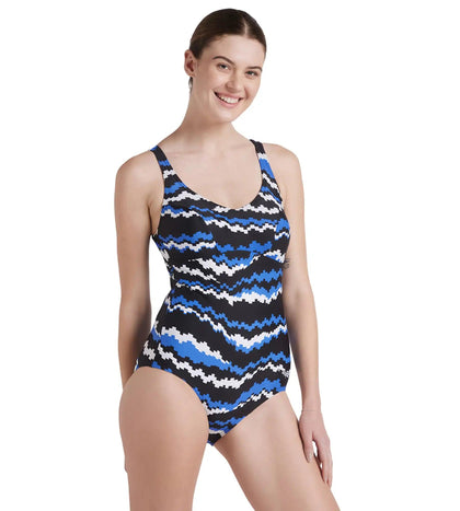 Women's Endurance 10 Marlena One Piece Swimwear - Black & White