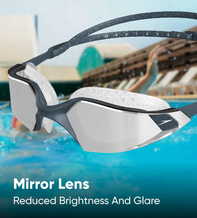 Unisex Adult Aquapulse Pro Mirror-Lens Swim Goggles - Grey & Silver