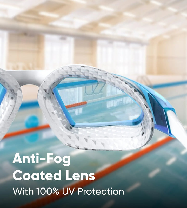 Unisex Adult Aquapulse Pro Tint-Lens Swim Goggles - White & Blue
