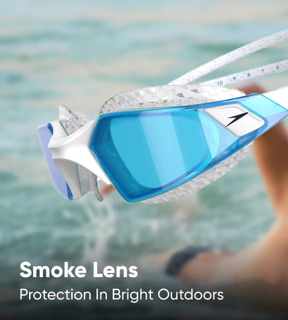 Unisex Adult Aquapulse Pro Tint-Lens Swim Goggles - White & Blue