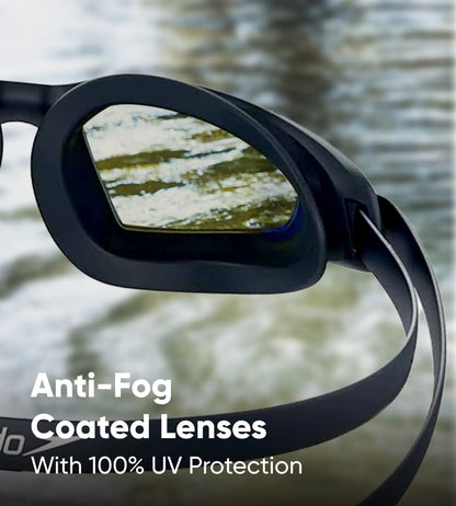 Unisex Adult Hydropulse Mirror-Lens Swim Goggles - Grey & Silver