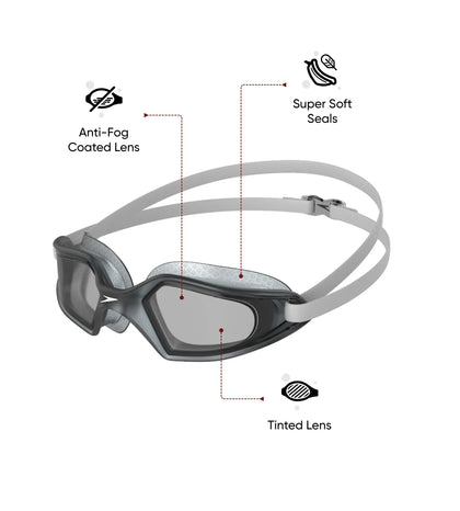 Unisex Adult Hydropulse Tint-Lens Swim Goggles - White & Grey