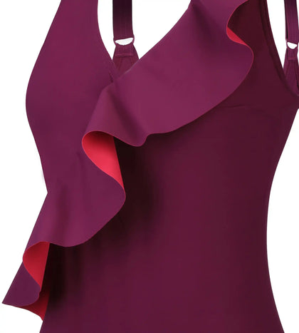 Women's Spdscu Rubysun One Piece Swimwear - Purple & Red_7