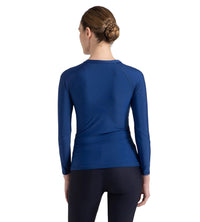 Women's Solid Long Sleeve Suntop - Ammonite Blue & White