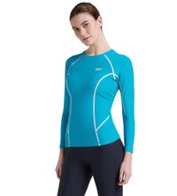 Women's Endurance Solid Long Sleeve Suntop - Aquarium & White