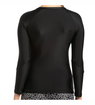 Women's Endurance Boomstar Printed Long Sleeve Suntop - Black & White_4