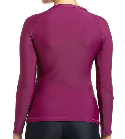 Women's Endurance10 Long Sleeve Suntop - Deep Plum & Electric Pink