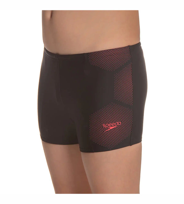 Boy's Endurance Tech Placement Aquashort - Black & Phoenix Red_6