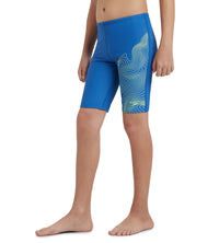 Boy's Enduraflex Tide Print Sports Gala Logo Jammer - Turkish Sea & Hyper Yellow