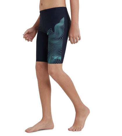 Boy's Endurance10 Tide Print Sports Gala Logo Jammer - True Navy & Arctic Glass