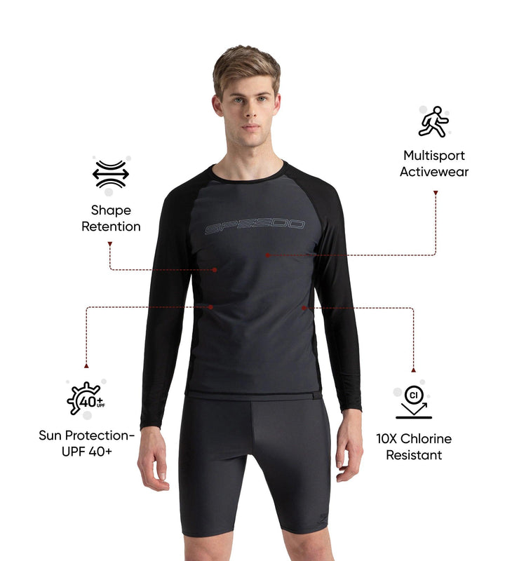 Men's Endurance10 Long Sleeve Suntop - Oxid Grey & Black