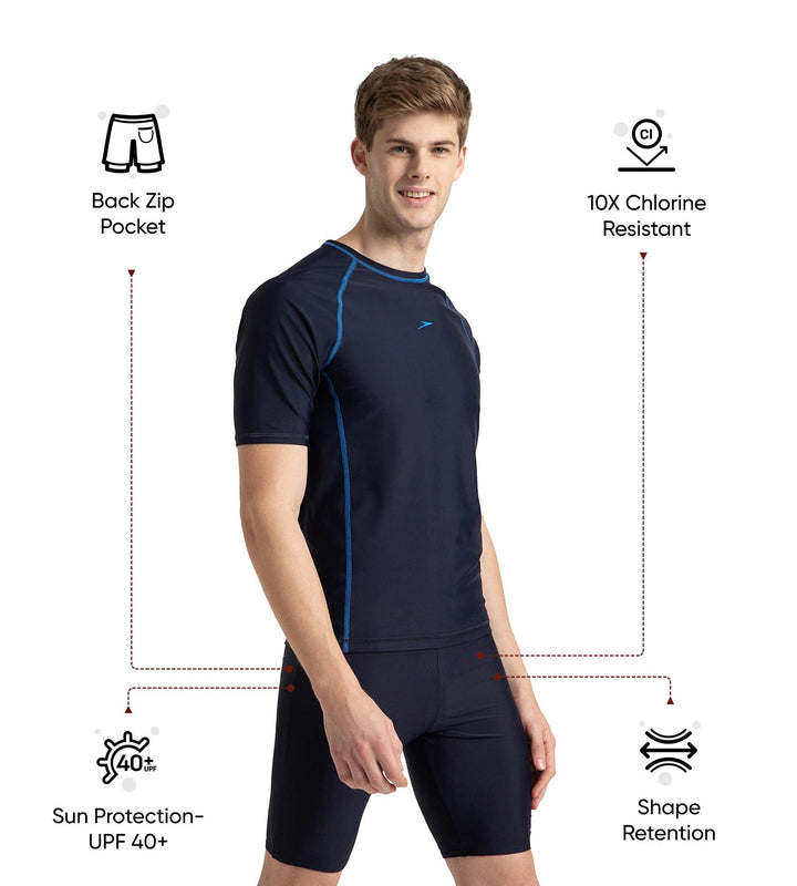 Men's Endurance10 Short Sleeve Suntop - True Navy & Turkish Sea