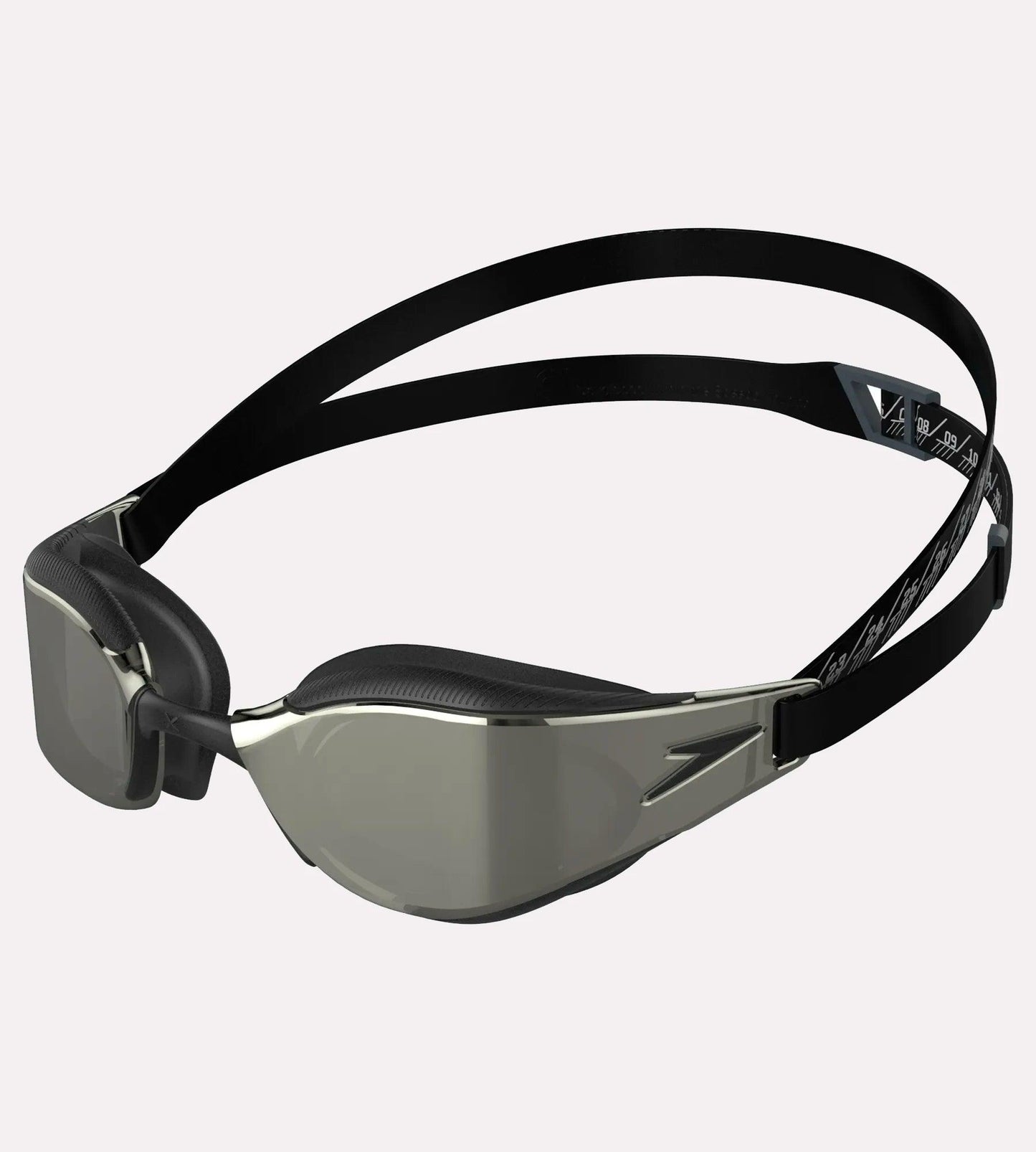 Unisex Adult Fastskin Hyper Elite Hydroscopic Curved Mirror Lens Swim Goggles - Black & Silver