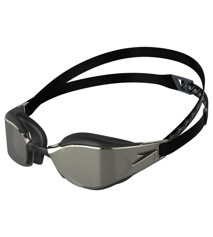 Unisex Adult Fastskin Hyper Elite Hydroscopic Curved Mirror Lens Swim Goggles - Black & Silver