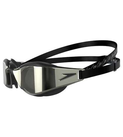 Unisex Adult Fastskin Hyper Elite Hydroscopic Curved Mirror Lens Swim Goggles - Black & Silver