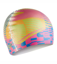 Unisex Adult Digital Printed Swim Cap - White & Blue_3