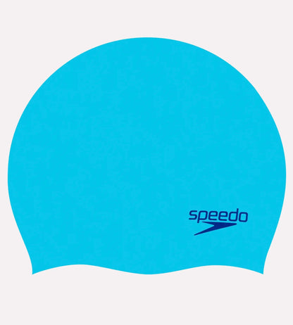 Unisex Kids Moulded Silicon Chlorine Resistant Swim Cap For Boys and Girls - Blue