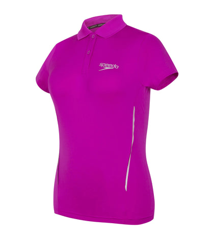 Women's Antimircobial Polyester Elastane Quick Dry Polo T-Shirt - Diva & Silver