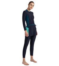 Women's Endurance10 Two Piece Closedback Full Body Suit - True Navy, Dark Teal & Arctic Glass