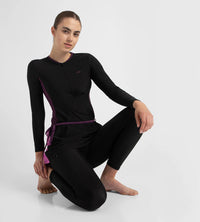 Women's Endurance10 Two Piece Closedback Full Body Suit - Black, Plum Dandy & Neon Violet