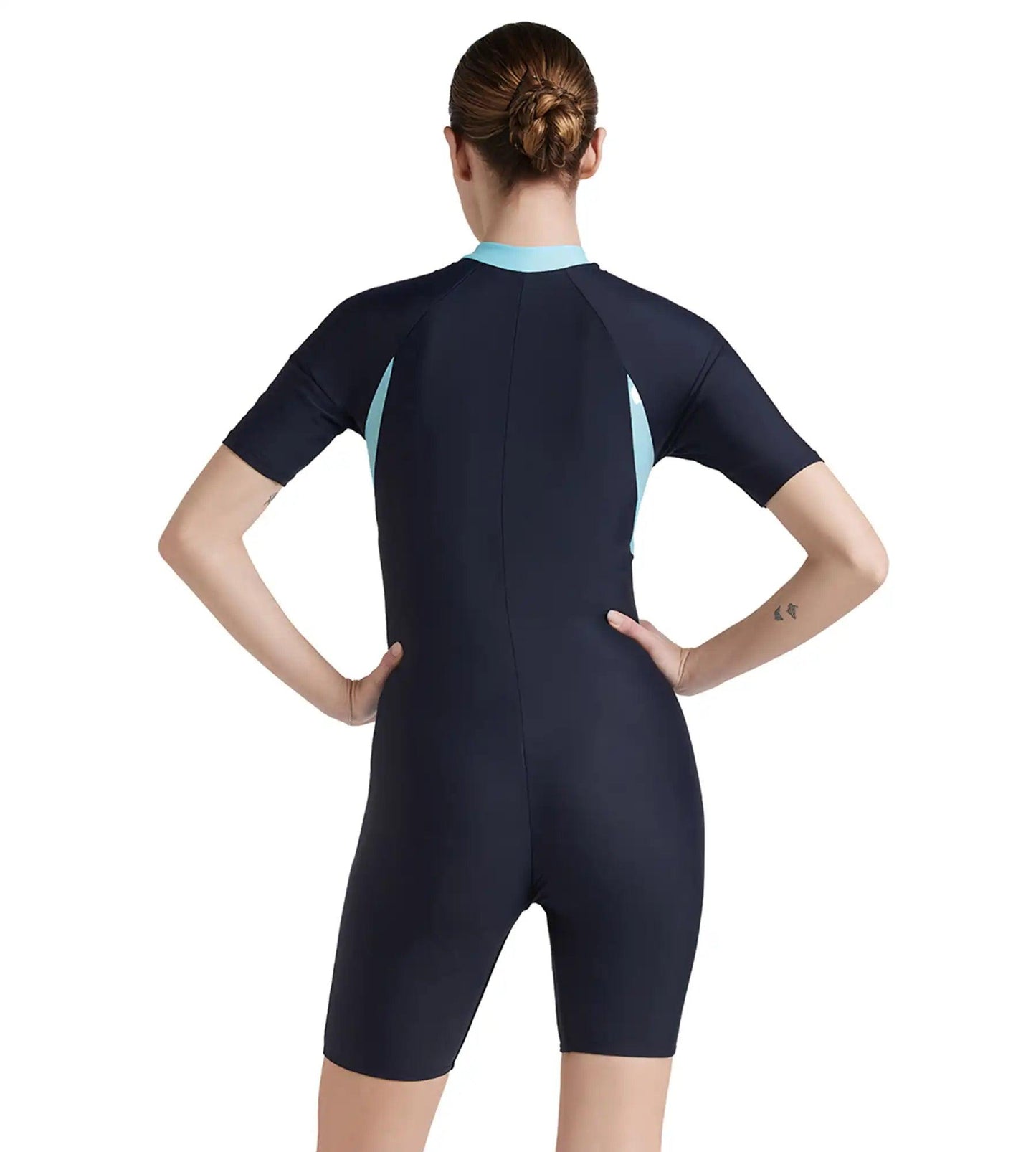 Women's Endurance 10 Essential Panel Kneesuit Swimwear - True Navy & Marine Blue