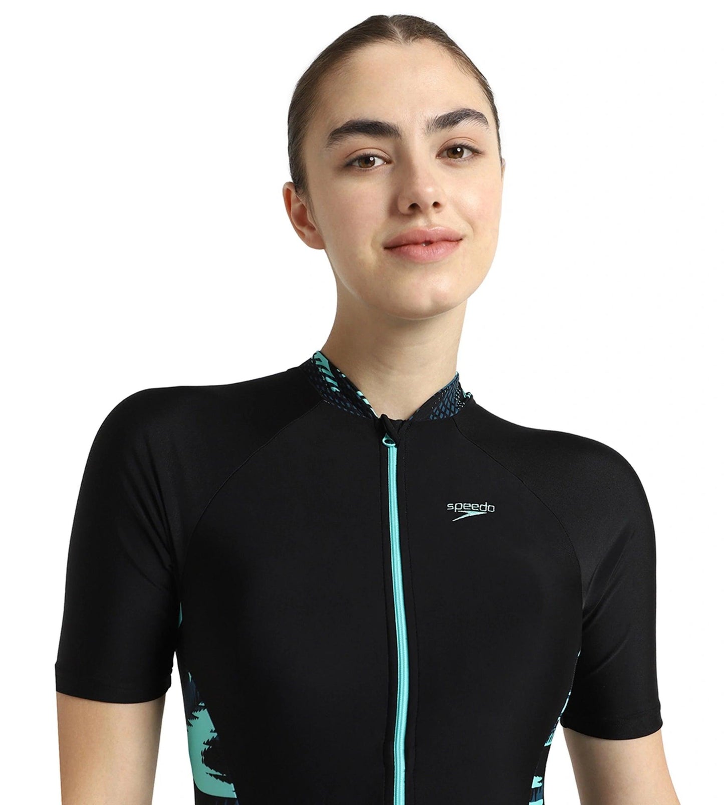 Women's Endurance10 Essential Splice Print Closedback Kneesuit - Black, Dark Teal & Arctic Glass