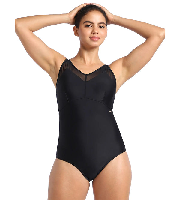 Buy Speedo Mesh Panel Onepiece Black Swimwear Online