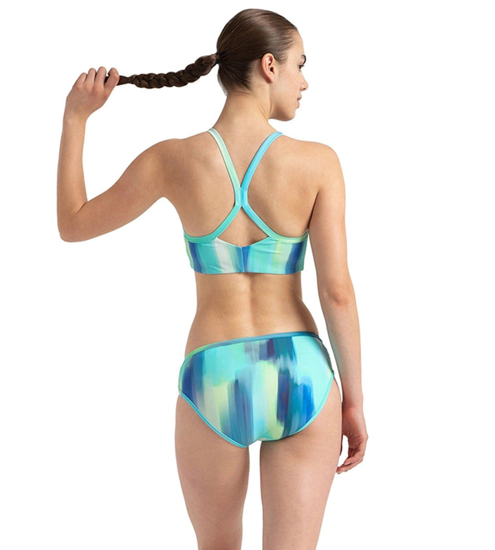 Women's Endurance10 Printed Racerback Bikini Set - Navy, Chroma Blue & Flash