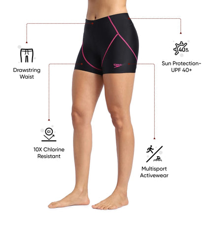 Women's Endurance 10 Sport Shorts - Black & Electric Pink