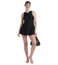 Women's Endurance 10 Closed Back Swimdress With Boyleg - Black & Dapple Grey