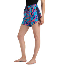 Women's 4 Way Comfort Stretch Leisure Printed Watershorts With Side Pockets - Turkish Sea, Picton Blue & Coral Sands