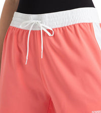 Women's 4 Way Comfort Stretch Leisure Watershorts With Side Pockets - Coral Sands & White