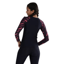 Girl's Endurance Hyperboom Long Sleeve Suntop - Truenavy  &  Electric pink_4