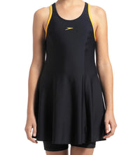 Girl's Endurance 10 Racerback Swimdress With Boyleg - True Navy & Mango