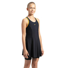 Girl's Endurance 10 Racerback Swimdress With Boyleg - True Navy & Mango