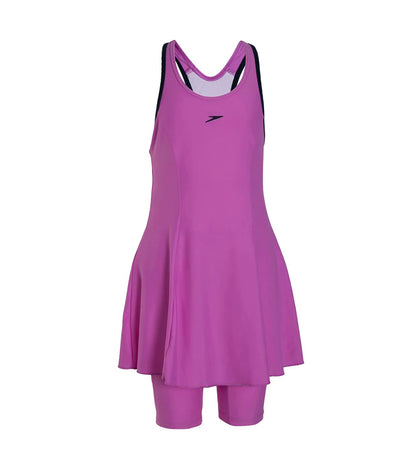 Girls Endurance 10 Racerback Swimdress - Orchid & Navy