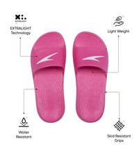 Women's Single Colour Slides - Electric Pink & White