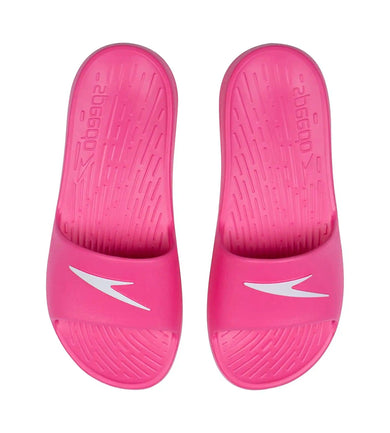 Women's Single Colour Slides - Electric Pink & White_2