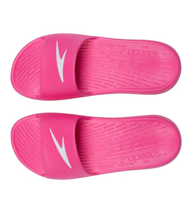 Women's Single Colour Slides - Electric Pink & White_3