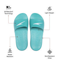 Women's Single Colour Slides - Jade & White