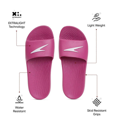 Women's Single Colour Slides - Berry & White