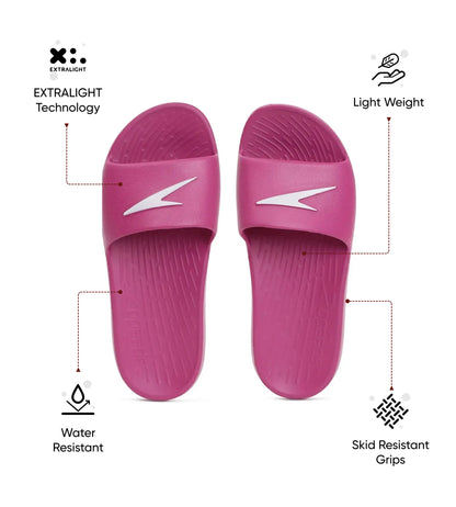 Women's Single Colour Slides - Berry & White