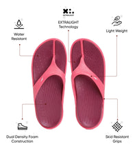 Women's Dual Colour Flip Flops - Deep Plum & Cinder Rose